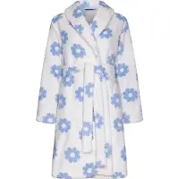 Rebelle Fleece bloemetjes badjas - Wit - Maat - XXL