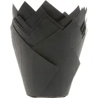 My Dream Day Tulip Baking Cups - Zwart - pk/36 - Cupcake en Muffin Vormpjes