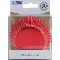 Pme Cupcake Vormpjes Papier met Folie - Metallic Rood - pk/30 - Baking Cups