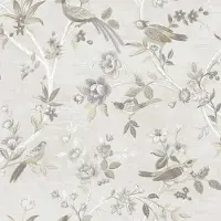 Thema Behang met takken en vogeltjes - Behang - Wandbekleding - Wallpaper - Vliesbehang - - 0,53 x 10,05 M.