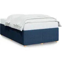 vidaXL Bedframe zonder matras 120x190 cm stof blauw
