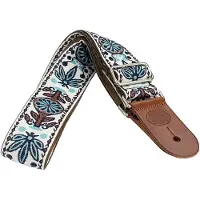 Gaucho Gitaarband - GST-1180-1 - Jacquard weefsel - 2 inch - Wit/Blauw