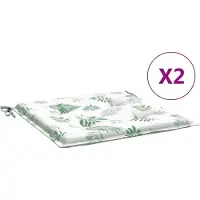 vidaXL Stoelkussens 2 st bladpatroon 50x50x4 cm stof