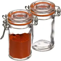 Secret De Gourmet Inmaakpot/voorraadpot - 10x stuks - 60 ml - glas met beugelsluiting - weckpot - Voorraadpot