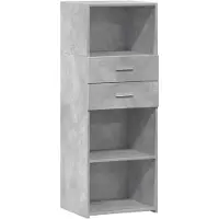 vidaXL Hoge kast 45x42,5x124 cm bewerkt hout betongrijs