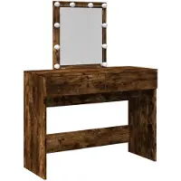vidaXL Kaptafel met LED 100x40x130 cm gerookt eikenkleurig