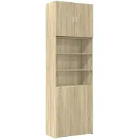 vidaXL Hoge kast 80x42,5x249 cm bewerkt hout sonoma eikenkleurig