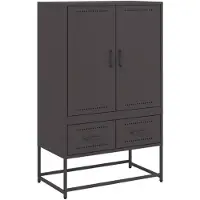 vidaXL Hoge kast 68x39x111,5 cm staal zwart
