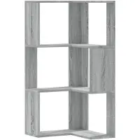 vidaXL Boekenkast 3-laags hoek 50x50x102 cm bewerkt hout grijs sonoma