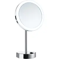 Smedbo Outline LED Make-up Spiegel Vrijstaand Chroom - Rond - Spiegels, Scheer/make-up Spiegels - 7391447084498
