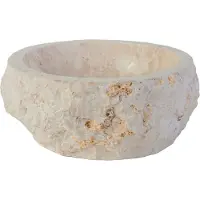 Bewonen Aloni Geërodeerde Natuur Marmeren Waskom 30-35 X 15cm - Creme - 5404024116443 - Rond - Wastafels, Opzetwastafels