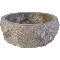 Bewonen Aloni Geërodeerde Natuur Marmeren Waskom 30-35 X 15cm - Grijs - 5404024116412 - Rond - Wastafels, Opzetwastafels