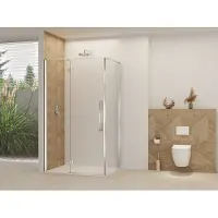 Van Rijn Products ST07350BN Douchecabine Zij-instap 100x100cm - Helder Glas - Geborsteld RVS - Veiligheidsglas - Douche, Douchecabines