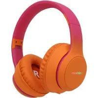 IMoshion Draadloze Kinderkoptelefoon LED Light - Decibelbegrenzer - Met AUX kabel - Hot Pink / Apricot Orange Crush