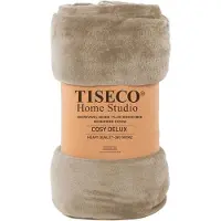 Tiseco Home Studio - Deken COSY DELUX - microflannel - 280 g/m² - 130x160 cm - Taupe