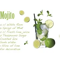 Komar - Muursticker XXL - Mojito - Zelfklevend - Muurdecoratie - Stickers - 100 x 70 cm