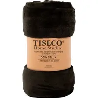 Tiseco Home Studio - Deken COSY DELUX - microflannel - 280 g/m² - 180x220 cm - Zwart
