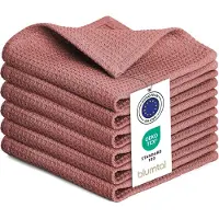 Blumtal Wafeldoeken 30x30 cm - Set van 10 - Theedoeken katoen 100% - Keukendoeken wasbaar op 60 °C - Keukendroogdoeken - Vaatdoeken - Roze