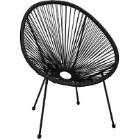 Springos Tuinstoel - Draad - Rotan - Zwart - 87 x 70 x 73 CM
