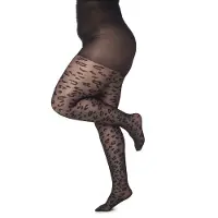 Pamela mann Plus Size panty met panterprint 30 denier zwart female | Maat: 56-58