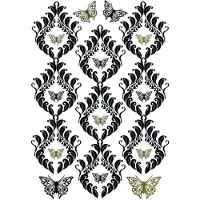 Komar - Muursticker - Vlinder Ornamenten - Zelfklevend - Muurdecoratie - Stickers - 50 x 70 cm
