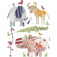 Komar - Muursticker - Dieren - Kinderbehang - Zelfklevend - Muurdecoratie - Stickers - 50 x 70 cm