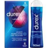 Durex - Love Condooms 6 Stuks & Play Sensitive Glijmiddel 50 Ml Pakket
