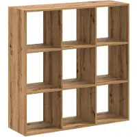 vidaXL Boekenkast 102x32x102 cm bewerkt hout artisanaal eikenkleurig