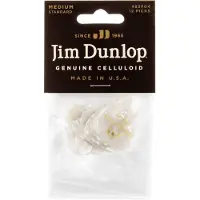 Dunlop Genuine Plektrum medium Pearl wit 483, 12er-Set - Plectrum set
