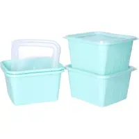 Juypal Hogar Juypal Vershoudbakjes nestbaar - BPA vrij - meal prep - 4x stuks van 1 liter - mintgroen - luchtdicht - herbruikbaar