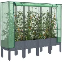 vidaXL Plantenbak verhoogd met kashoes 160x40x140 cm rattanlook