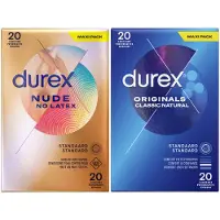 Durex - Nude No Latex Condooms 20 Stuks & Classic Natural Condooms 20 Stuks - Pakket