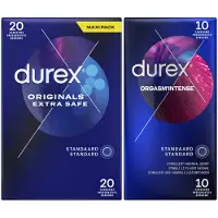 Durex - Extra Safe Condooms 20 Stuks & Orgasm Intense Condooms 10 Stuks - Pakket