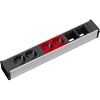 Bachmann CONI 2xCEE7/3 2xCEE7/3 rood, Geaarde stopcontacten 2x zwart + 2x rood
