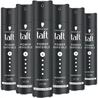 Taft Power Invisible Hairspray - Haarstyling - Haarspray - Haarlak - Alle Haartypes - Voordeelverpakking - 6x 250 ml