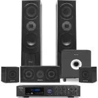 Home Cinema set van met Bluetooth, 5 speakers (zwart), een 10 actieve subwoofer en