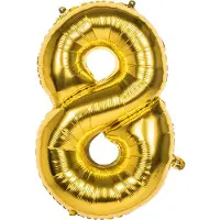 Boland folieballon cijfer 8 latex goud 86 cm