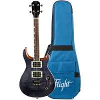 Flight Vanguard Tenor Electric Ukulele - Trans Black -