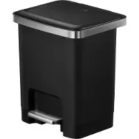 EKO - Hana 2 Pedaalemmer 15 liter - Plastic - zwart - Prullenbak