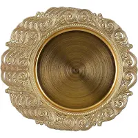 House of Seasons Kerstdiner/diner onderborden - 12x - goud - D32,5 cm - gerecycled plastic