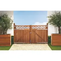 Intergard Poort tuinpoort Bangkirai hardhout met trellis 300x180cm