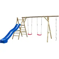 Intergard Houten speeltoestel schommel Nora compleet met glijbaan 450x375x220cm