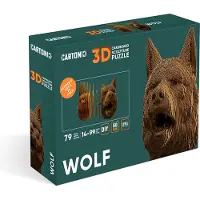 Cartonic - Wolf- 3D Puzzel-Speelgoed- Puzzel-DIY- Creatief- Karton- Kinderen en volwassen- 3D- puzzel