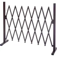 MCW -B34, hondenhek, schaarhek, Veiligheidshek, uitschuifbaar, dierenbeschermingsrooster, bruin aluminium ~ hoogte 103cm, breedte 27-207cm