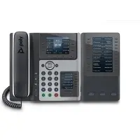 HP IP-telefoon Poly Edge E400 met PoE-ondersteuning, IP-telefoon, zwart, headset met kabel, 8 lijnen, IPS-scherm, 8,89 cm (3,5")