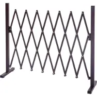 MCW -B34, schaarhek, uitschuifbaar dierenbeschermingsrooster, bruin aluminium ~ hoogte 103cm, breedte 31-261cm