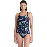 Arena Women's Fun Planet Swimsuit Super Black Multi Black Maat: 36 | Badpakken Outlet | Dames | Zwart