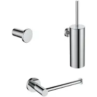Regn Accessoireset Toilet - Chroom - Messing - Accessoires, Toilet accessoires, Toilet accessoires sets - 8720297698460