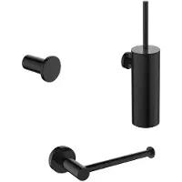 Regn Accessoireset Toilet - Gun Metal Black Pvd - Messing - Accessoires, Toilet accessoires, Toilet accessoires sets - 8720297698477