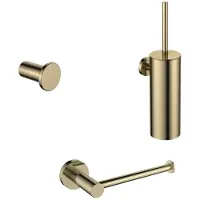Regn Accessoireset Toilet - Geborsteld Goud Pvd - Messing - Accessoires, Toilet accessoires, Toilet accessoires sets - 8720297698446